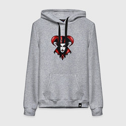 Толстовка-худи хлопковая женская Арлекин, цвет: меланж