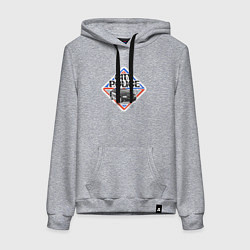 Толстовка-худи хлопковая женская Городская полиция, цвет: меланж