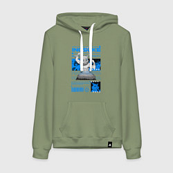 Толстовка-худи хлопковая женская Клинок рассекающий демонов Inosuke, цвет: авокадо