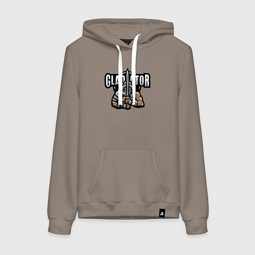 Женская толстовка-худи Гладиатор с мечом / Утренний латте – фото 1