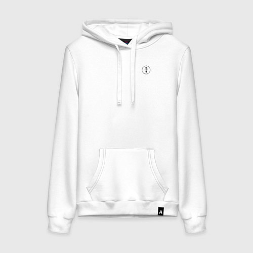 Женская толстовка-худи Сокрушу пред ним врагов его крест черный на узорно / Белый – фото 1