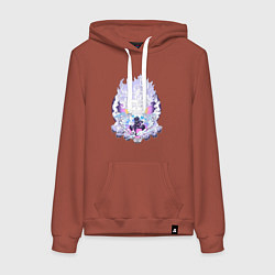 Толстовка-худи хлопковая женская Ван-Пис Луффи йонко, цвет: кирпичный