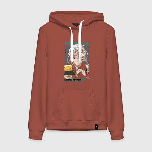 Женская толстовка-худи Клинок рассекающий демонов Тенген столп / Кирпичный – фото 1