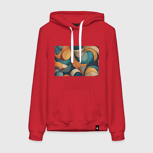 Женская толстовка-худи Абстракция теплые контрасты / Красный – фото 1