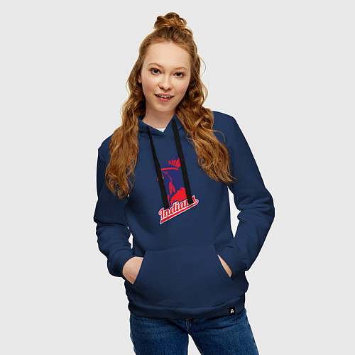 Женская толстовка-худи Индейцы / Тёмно-синий – фото 3