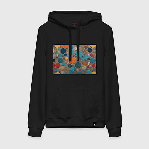 Женская толстовка-худи Арт вариация терраццо / Черный – фото 1