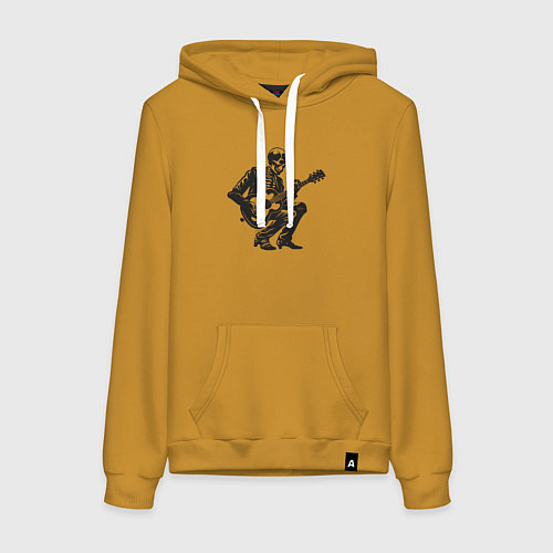 Женская толстовка-худи Мёртвая рок звезда / Горчичный – фото 1