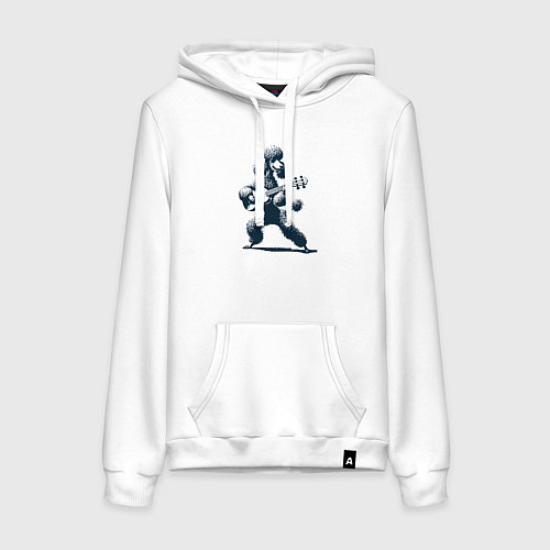 Женская толстовка-худи Пудель играет на гитаре укулеле / Белый – фото 1
