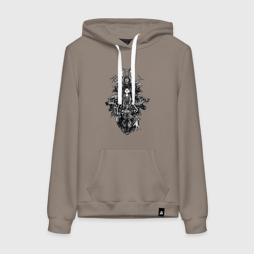 Женская толстовка-худи Шаманка и духи природы / Утренний латте – фото 1