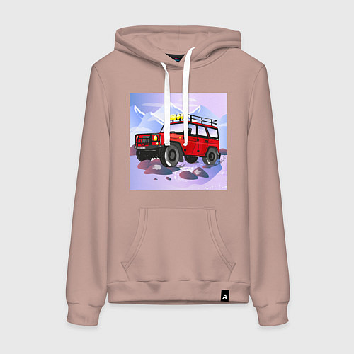 Женская толстовка-худи Внедорожник УАЗ Хантер / Пыльно-розовый – фото 1