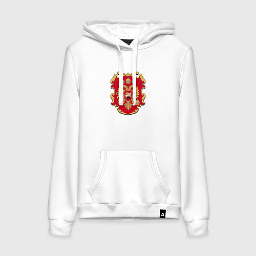 Женская толстовка-худи Герб Москвы символика ретро / Белый – фото 1