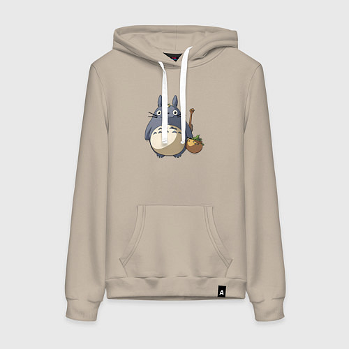 Женская толстовка-худи Смешной тоторо / Миндальный – фото 1