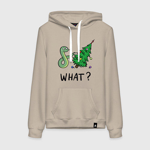 Женская толстовка-худи Snake - what / Миндальный – фото 1
