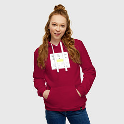 Толстовка-худи хлопковая женская Big bang подписи участников, цвет: маджента — фото 2