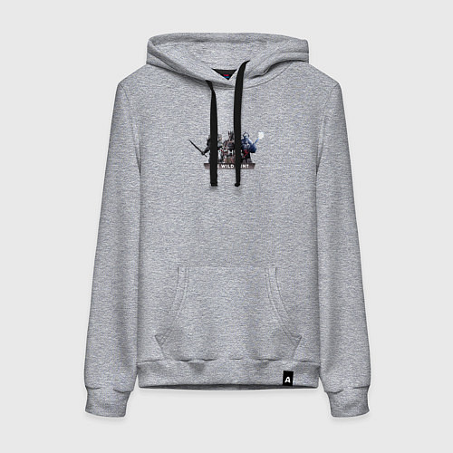 Женская толстовка-худи Ведьмак 3 дикая охота лого / Меланж – фото 1