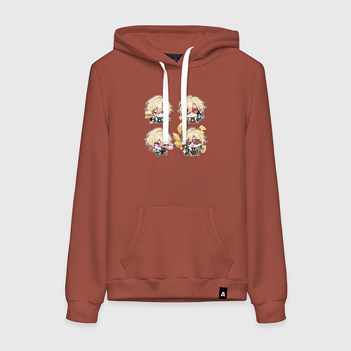 Женская толстовка-худи Авантюрин стикеры / Кирпичный – фото 1