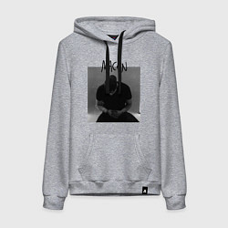 Толстовка-худи хлопковая женская Макан - музыка, цвет: меланж