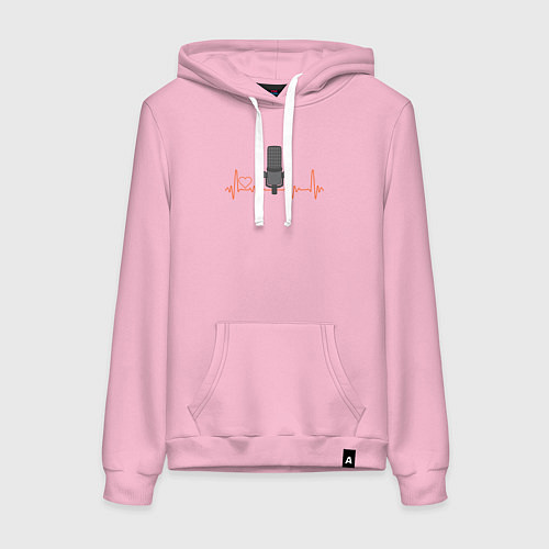Женская толстовка-худи Love music / Светло-розовый – фото 1