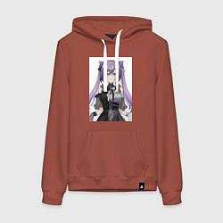Толстовка-худи хлопковая женская Genshin Impact Кэцин, цвет: кирпичный