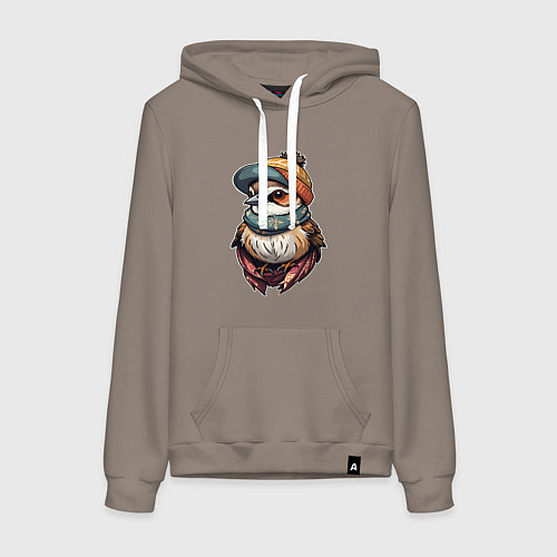 Женская толстовка-худи Модный воробей / Утренний латте – фото 1