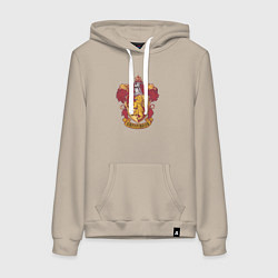 Толстовка-худи хлопковая женская Факультет Гриффиндор, цвет: миндальный