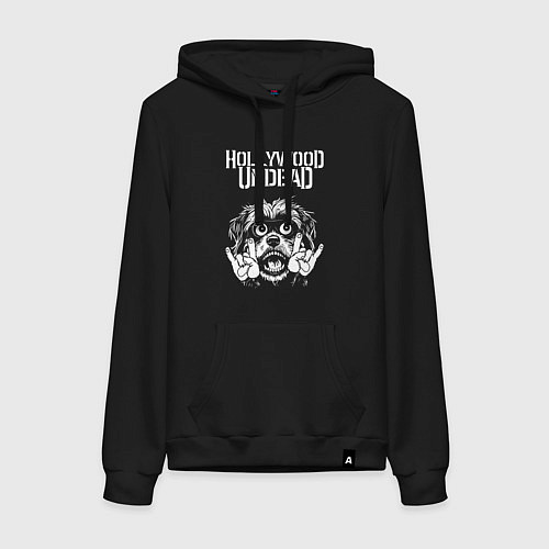 Женская толстовка-худи Hollywood Undead rock dog / Черный – фото 1