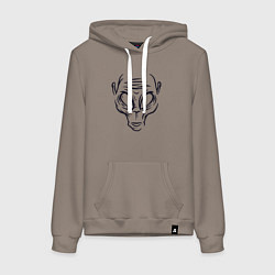 Толстовка-худи хлопковая женская Инопланетный житель, цвет: утренний латте