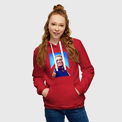 Толстовка-худи хлопковая женская Хоумлендер с лазерами Пацаны, цвет: красный — фото 2