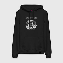 Толстовка-худи хлопковая женская Architects rock dog, цвет: черный