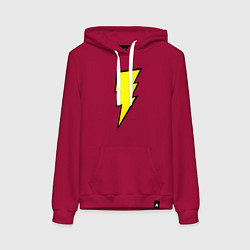 Толстовка-худи хлопковая женская Shazam and Black Adam logo, цвет: маджента