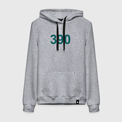 Толстовка-худи хлопковая женская 390 - Игра в кальмара, цвет: меланж