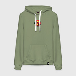 Толстовка-худи хлопковая женская X men logo, цвет: авокадо