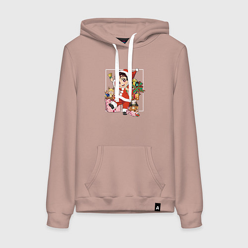 Женская толстовка-худи New year Tanjiro Demon slayer / Пыльно-розовый – фото 1