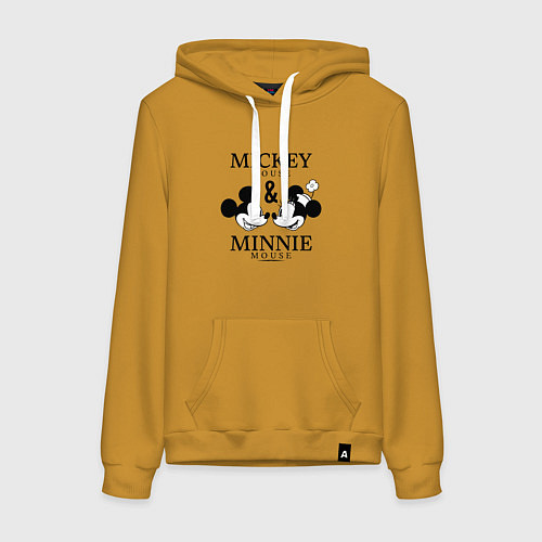 Женская толстовка-худи Микки и Минни Маус / Горчичный – фото 1