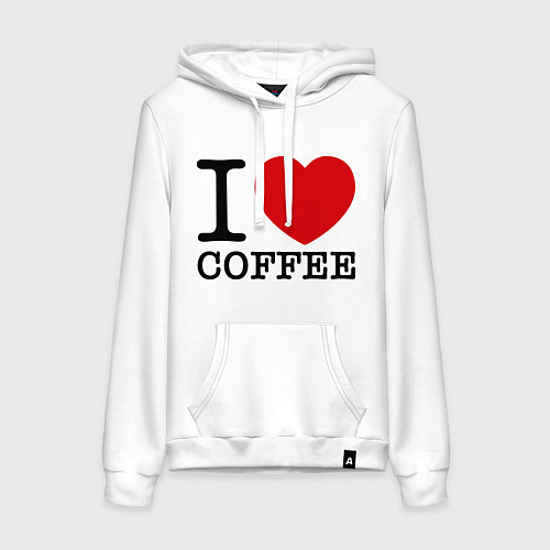 Женская толстовка-худи I love coffee / Белый – фото 1