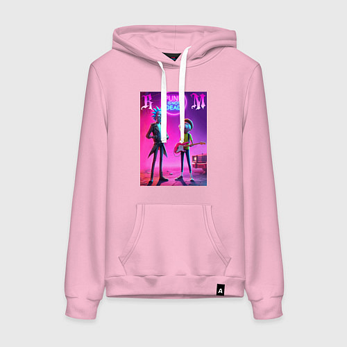 Женская толстовка-худи Rick and Morty - neon fantasy / Светло-розовый – фото 1