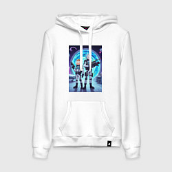 Толстовка-худи хлопковая женская Космический спецназ - Рик и Морти, цвет: белый