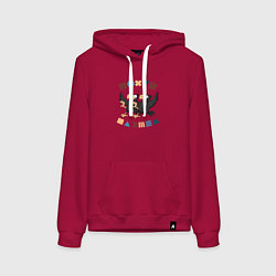Толстовка-худи хлопковая женская Пляшем пофиг, цвет: маджента