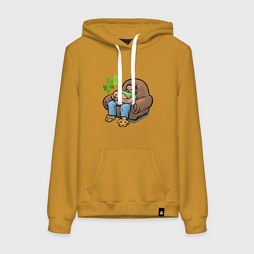 Женская толстовка-худи Слишком быстрый для тебя / Горчичный – фото 1