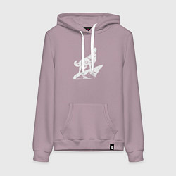 Толстовка-худи хлопковая женская Space wolf, цвет: сиреневый