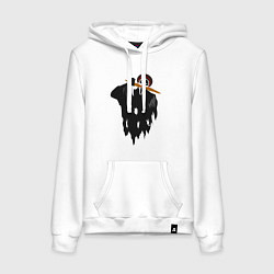 Толстовка-худи хлопковая женская Крик-мужик из Деревня дураков мем, цвет: белый