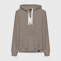 Толстовка-худи хлопковая женская Skrillex - logo, цвет: утренний латте