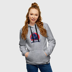 Толстовка-худи хлопковая женская Samurai warriors, цвет: меланж — фото 2