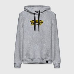 Толстовка-худи хлопковая женская Мечи самурая, цвет: меланж