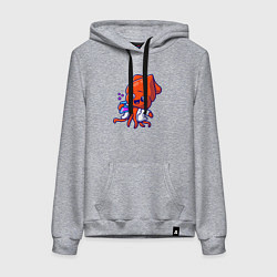 Толстовка-худи хлопковая женская Химик осьминог, цвет: меланж
