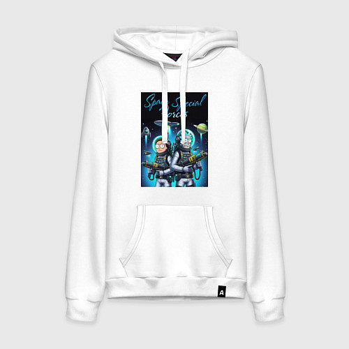 Женская толстовка-худи Rick and Morty - space special forces / Белый – фото 1
