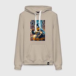 Толстовка-худи хлопковая женская Batsimpson - ai art fantasy, цвет: миндальный