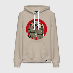 Толстовка-худи хлопковая женская X busters, цвет: миндальный