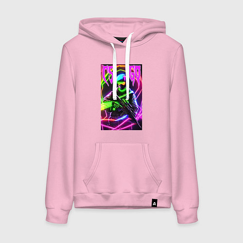 Женская толстовка-худи Counter Strike go - neon revolution / Светло-розовый – фото 1