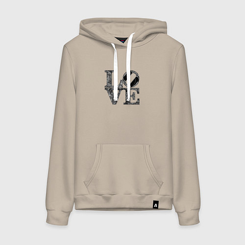 Женская толстовка-худи L o v e / Миндальный – фото 1